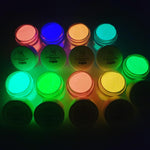 Glow in the dark pigment set