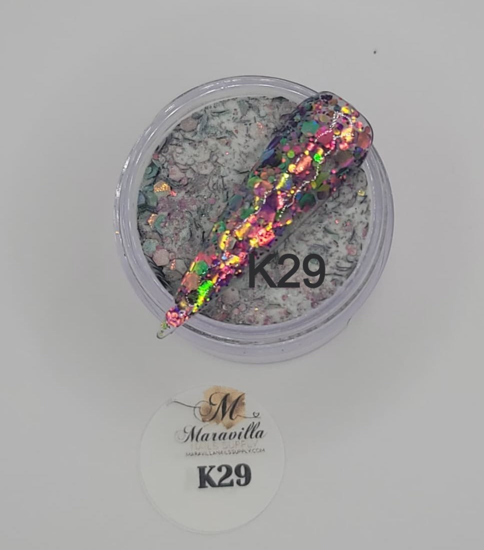 1oz Glitter mixed acrylic K-28