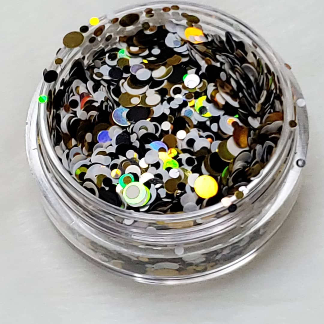 10g Glitter #GN01 (Black and Gold Glitter)